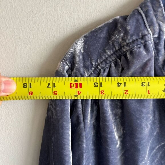 Anthropologie Womens 3/4 Sleeve Velvet Oversize Dress Gray Blue Size Small - Picture 2 of 11